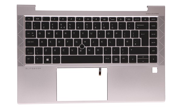 W126428397 Top Cover W/Keyboard DPM CP+PS BL SR UK